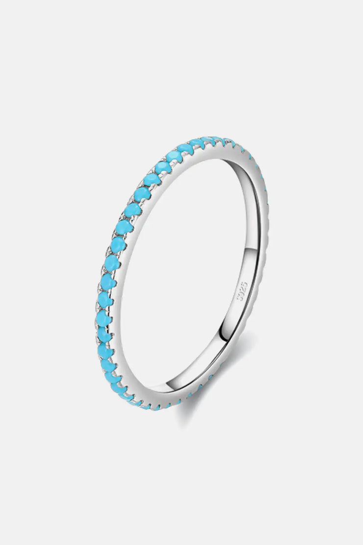 925 Sterling Silver Artificial Turquoise Ring - Merch & Gadgets online