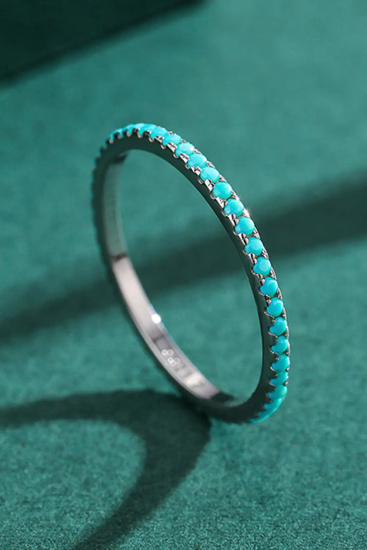 925 Sterling Silver Artificial Turquoise Ring - Merch & Gadgets online