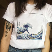 Japanese Waves Print T-Shirt - Merch & Gadgets online